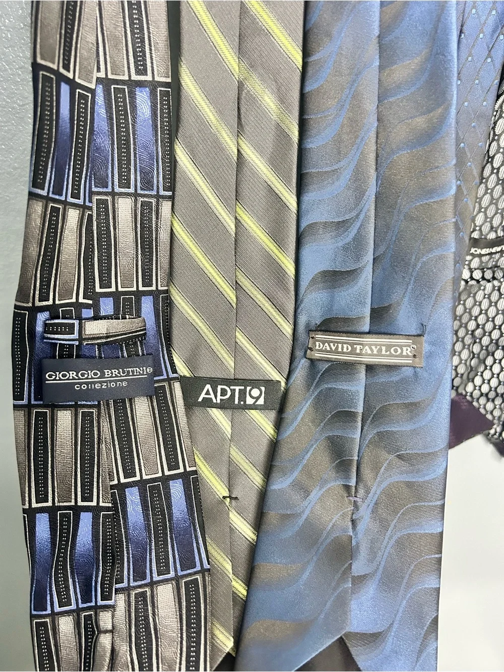 David Taylor and more Men's Tie Lot - Purple, Brown, Blue, Gray, Black